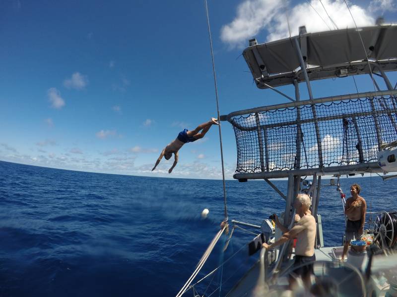 Diving off the boat